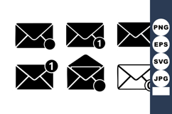 Email Icons Set Notification Badges Vector Product Image 1