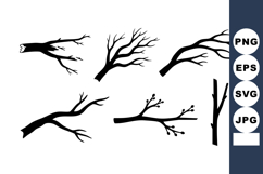 Black Silhouette Tree Branches Vector Design Product Image 1