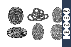 Fingerprint Patterns Vector Black White Designs Product Image 1
