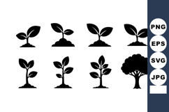 Plant Growth Stages Vector Illustration Icons Product Image 1