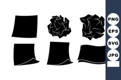 Black Silhouette Sticky Note Icon Set Vector Product Image 1