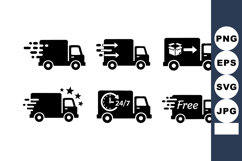Delivery Trucks Icons Fast Shipping Vector Illustration Product Image 1