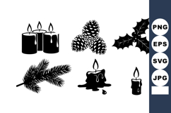 Christmas Holiday Candles Pine Cones Vector Illustration Product Image 1