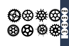 Black Mechanical Gears and Cogs Vector Illustration Set Product Image 1