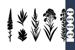 Botanical Silhouette Collection Plant Leaves Flowers Product Image 1
