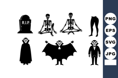 Halloween Skeleton Vampire Cartoon Vector Pack Product Image 1
