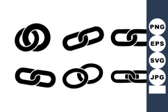 Vector Black Chain Link Icons Collection Product Image 1