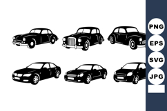Vintage Classic Modern Car Silhouettes Vector Set Product Image 1