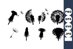 Dandelion Stages Silhouette Vector Illustration Product Image 1