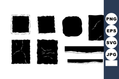 Grunge Black Ink Stains Vector Set with Splatter Product Image 1