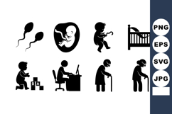 Human Life Cycle Development Stages Vector Product Image 1
