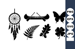 Native American Dreamcatcher Canoe Butterfly Vector Illustra Product Image 1