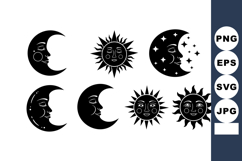Vintage Sun Moon Face Celestial Astrology Design Product Image 1