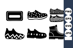 Black Silhouette Shoe Types Vector Collection Product Image 1