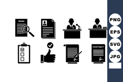 Job Interview Contract Approval Icons Vector Product Image 1