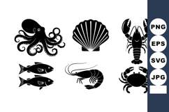 Marine Sea Creatures Collection Vector Design Product Image 1