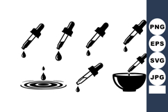 Black Dropper Pipette Liquid Medicine Vector Design Product Image 1
