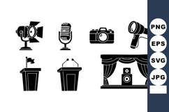 Studio Light Microphone Camera Vector Illustration Product Image 1