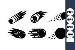 Meteor Icons Vector Set Falling Space Rocks Product Image 1