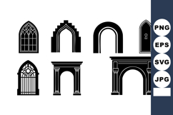 Gothic and Classic Arch Window Door Vector Collection Product Image 1