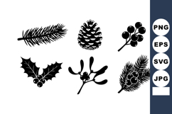 Pine Cone Evergreen Holly Mistletoe Berry Branches Product Image 1