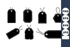 Black Price Tags Collection Blank Sale Labels Vector Product Image 1