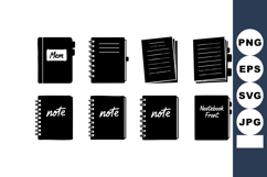 Black White Spiral Notebook Memo Book Vector Product Image 1