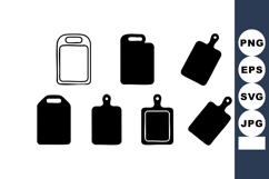 Cutting Board Silhouette Icons Kitchen Cooking Product Image 1