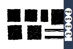 Black Ink Brush Stroke Rough Edges Vector Set Product Image 1