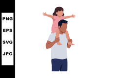 Father carrying daughter on shoulders enjoying family bondin Product Image 1