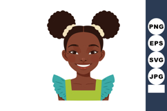 Smiling young African girl with afro puffs hairstyle wearing Product Image 1