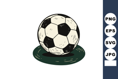 Soccer ball resting on grass detailed vector drawing with bl Product Image 1