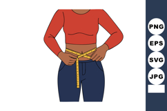 Woman measuring waist with tape measure for fitness and heal Product Image 1