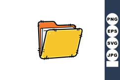 Yellow and orange folder icons for organizing files and docu Product Image 1