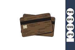 Brown credit cards with chip and magnetic stripe digital pay Product Image 1