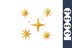 Golden star shapes vector design with multiple shining brigh Product Image 1