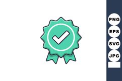 Green check mark badge icon symbol for approval and certific Product Image 1