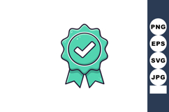 Quality assurance checkmark badge ribbon symbol icon design Product Image 1