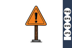 Warning sign with orange triangle and exclamation mark on wo Product Image 1