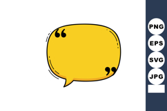 Yellow Speech Bubble with Quotation Marks Vector Illustratio Product Image 1