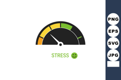 Stress level gauge showing low stress with green and yellow Product Image 1