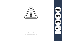 Warning sign with exclamation mark symbol vector outline des Product Image 1