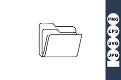 Folder icon simple black outline style vector for digital fi Product Image 1