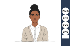 Serious African American woman with bun hairstyle wearing be Product Image 1