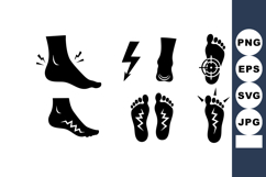 Foot Pain Icons Vector Illustration Set Product Image 1