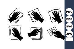 Hand Wiping Cloth Cleaning Vector Illustration Product Image 1