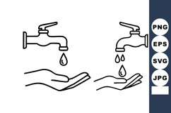 Water Tap Hand Washing Hygiene Vector Art Product Image 1