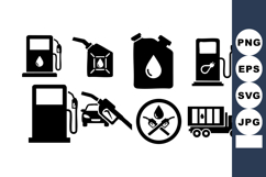 Fuel Pump Gas Can Vector Icon Set Collection Product Image 1