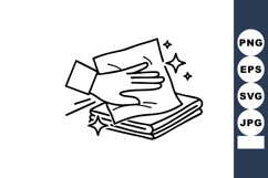 Hand Cleaning Book Surface Vector Illustration Product Image 1