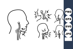 Human Throat Pain Symptoms Medical Vector Design Product Image 1